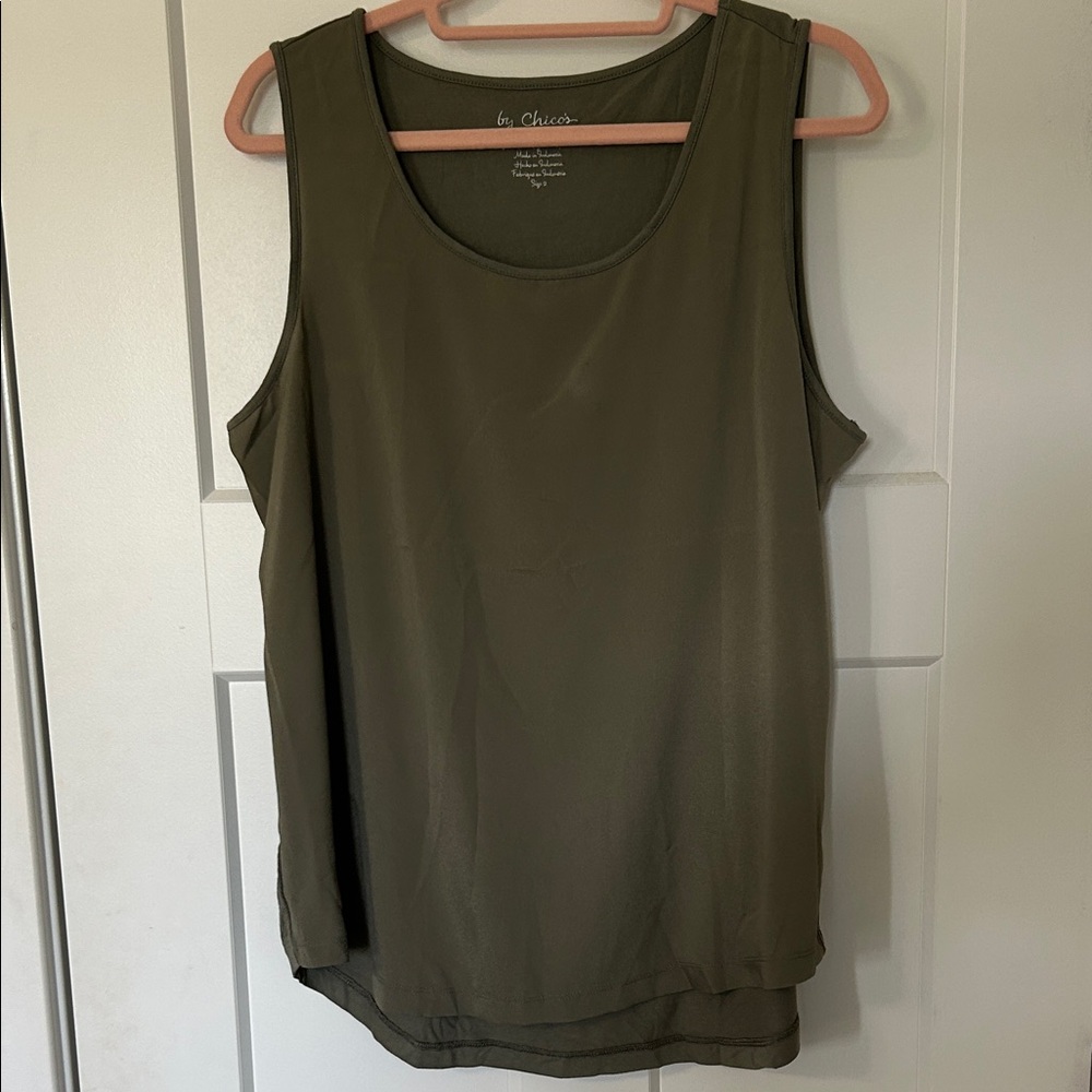 Chico's Olive Green Sleeveless Top - Picture 1 of 8